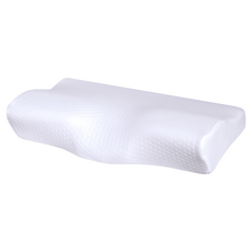 HONDONI 人體工學4D蝶型枕, 記憶枕頭 護頸枕, 舒適慢回彈 8小時舒適睡眠, 50 x 30cm, 天絲白, 1個