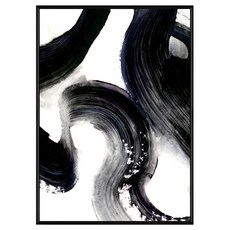 菠蘿選畫所 行墨IV CCIP4603B 抽象藝術畫作 (59.4 x 42cm 黑色畫框), 黑色