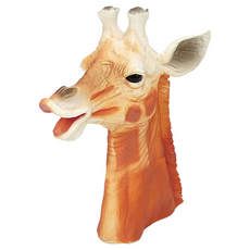 【玩具兄妹】仿真長頸鹿大手偶 軟膠動物手偶 親子互動說故事道具 長頸鹿公仔, 1個, 1