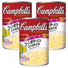 金寶日式風味甜玉米濃湯, 保留湯品的美味，原汁原味, 加熱煮沸即可享用，方便快捷, 305g, 3罐