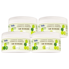 培寶 bab 草本爽身粉 圓罐, 不含滑石粉, 100g, 4罐