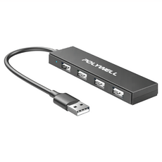 POLYWELL 寶利威爾 USB2.0 4埠集線器, PW15-T02-A030, 1個