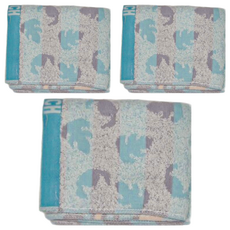 StitcH 史迪奇 叢林史迪奇洗臉巾, 11x20公分, 100%棉, 藍色, 3條