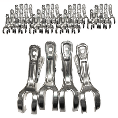 Little Pink Rabbit 粉彩小兔 Y型不鏽鋼衣夾 Set 4個 超強抓力 堅固耐用 防水防鏽, 銀色, 12組