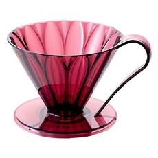 CAFEC Tritan款 錐形花瓣濾杯 2-4杯份, 透酒紅 2~4杯份, 1個