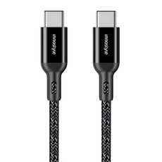 innostyle PowerFlex Type-C-Type-C 快充傳輸編織線, 黑色, 1.5m, 1條