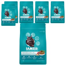 IAMS 愛慕思 健康優活 室內貓體重管理及化毛營養配方乾糧, 玉米, 1kg, 6袋