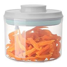 ANTIAN 五穀雜糧食品按壓式密封儲物罐 咖啡豆儲放罐 茶葉零食防潮密封罐 800ML, 1入, 白色 + 透明