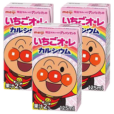 meiji 明治 麵包超人幼兒草莓牛奶, 125ml, 3入