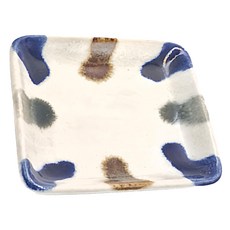 佐和陶瓷 正角碟 陶瓷材質 50mL容量 耐熱-30°C~100°C 日本產, 三彩十草, 1個