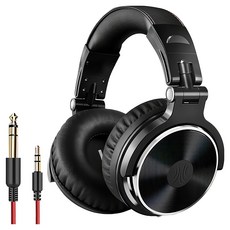 OneOdio Studio Pro 專業型監聽耳機 可收納折疊 90度旋轉 柔軟舒適透氣耳罩 3.5mm&1/4插孔, Pro 10, 黑色