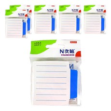 N次貼 色塊標籤型便條紙 61608 70 x 70mm 50張 橫格便條紙 6本, 藍色