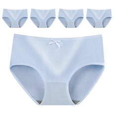 小麥購物 蝴蝶結內褲 E023 23g 5條, 藍色