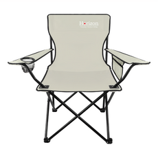 Horizon 天際線 輕便折疊野餐椅 600D加厚牛津布 承重120kg 防滑材質椅墊 具杯袋及手機置物袋, 白米黃, 1個