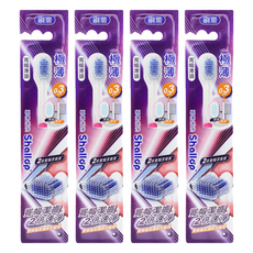 Shallop 刷樂 極薄速淨牙刷 顏色隨機, 1入, 4支