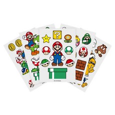 SUPER MARIO 超級瑪利歐 英國進口3C科技貼紙組 5張貼紙, 蘑菇王國 多色, 1組
