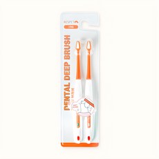 RESPET 寵物犬貓超細刷毛牙刷 2支, 橘色, 1組