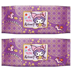 KUROMI 酷洛米 加厚純水柔濕巾 3D壓花新年特別款 掀蓋包, 500g, 1入, 2包