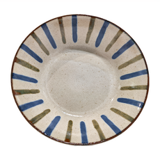 JUST HOME 日本製8吋湯盤, 1組, 2件組8吋湯盤, 十草 米藍色