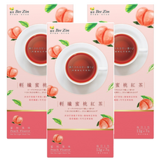 Bee Zin 康萃 輕孅蜜桃紅茶 綠咖啡豆萃取 蜜桃紅茶口味 含豐富膳食纖維, 12g, 7包, 3盒
