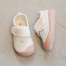 bebehome 小童網面透氣帆布小白鞋, PVC防滑底膠, 140mm, 粉色