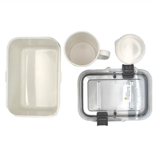 prepara 沛樂生活 食物保鮮盒 2個 + CPET牛奶杯 2個 耐熱-20°C~150°C, 1組