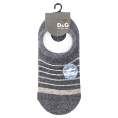 D&G 女款條紋足底圈絨隱形襪, 灰藍色 22~25cm, 12雙