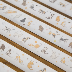 KAMIO 紙膠帶 模切 貓 可愛貓咪造型 手帳裝飾 禮品包裝 DIY手工藝, 1組