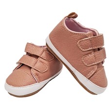 魔鬼氈嬰兒鞋 - 玫瑰粉 棉布/PU材質, 12cm