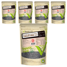 Vilson 米森 有機熟黑芝麻粒 145g 無農藥、無化肥、無添加 自然純淨, 5包