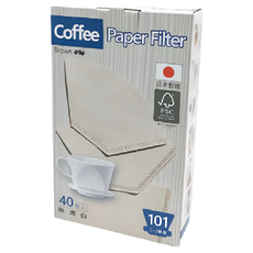 扇形無漂白濾紙 Set, 40枚入, 1-2杯用, 40個, 1盒