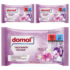 domol 衣物柔軟防皺除臭去靜電香氛紙 25片, 烘衣機專用, 3包