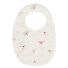 印花中圍兜 100%有機純棉 黏扣式設計, 白色, 1件, 1件