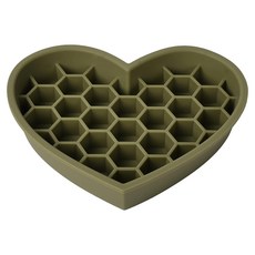 Truly House 寵物頂級矽膠加大加厚慢食墊 愛心款防滑防翻慢食碗 – 21x3.9cm, 綠色, 1個