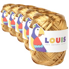 LOUIS 嫘縈編織線 205 金色 45克, 5捲