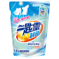 Attack 一匙靈 台灣公司貨 制菌超濃縮洗衣精 補充包, 1.9kg, 1包