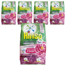 Rinso Anti Noda Rose 玫瑰洗衣粉 經典花香 去除污垢 適用於洗衣機或手洗, 770g, 5包