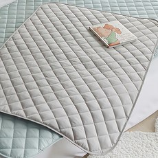 PRIELLE 兒童棉質防水保潔墊 素面簡約低調風格 三層防水尿布墊, 小(75 x 100cm), 灰色, 1個