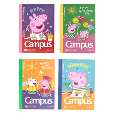KOKUYO 國譽 Campus 8mm橫線筆記本 佩佩豬 x Campus聯名 A6 Set 4本 40張