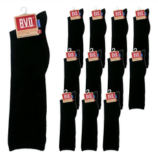 B.V.D. 學生中統襪 B216 黑色 成分: 80%棉, 22~25cm