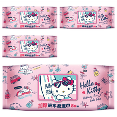 Sanrio 三麗鷗 Hello Kitty 加厚純水柔濕巾 Set 4包, 1入