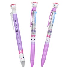 Heemangnote 迪士尼造型原子筆 0.5mm 3支, 瑪麗貓 3色 2支 + 單色, 1組