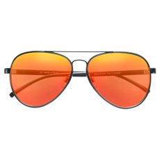 EYEGLE 休閒時尚墨鏡 金屬鏡框 PC鏡片 濾鏡分類 3, 黑紅色