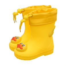 黃色小鴨 萌趣可愛兒童雨鞋, PVC材質, 防滑耐磨, 防水, M