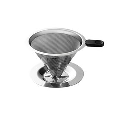 免濾紙沖泡咖啡過濾器 健康環保 一體式底座 雙層精密濾網, 1個, 316不鏽鋼濾網