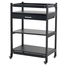 FAmILyLIFE 生活 航太鋁可升降三層附輪耐重置物架 FL-317 60 x 40 x 85.5cm, 3層, 黑色