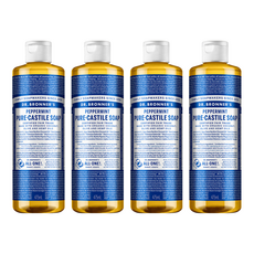 Dr.Bronner's 布朗博士 清爽潔膚露 薄荷, 475ml, 4瓶