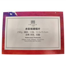 DORERART丟勒 水彩本明信片, 230gsm, 細紋, 12張, 10.5x15.3cm, 本色, 1本