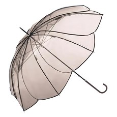 碧蔻資 8骨花瓣雨傘 咖啡色 視野清晰