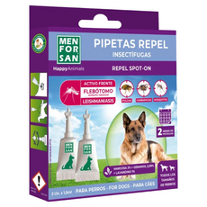 MEN FOR SAN 天然犬用驅蟲滴劑, 預防和驅除跳蚤/壁蝨/虱子/螨蟲/蚊子, 1.5ml, 1組